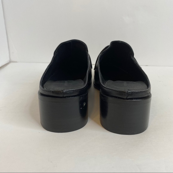 Pure Navy Mules Loafers Leather Black Size 10 US - Picture 2 of 6